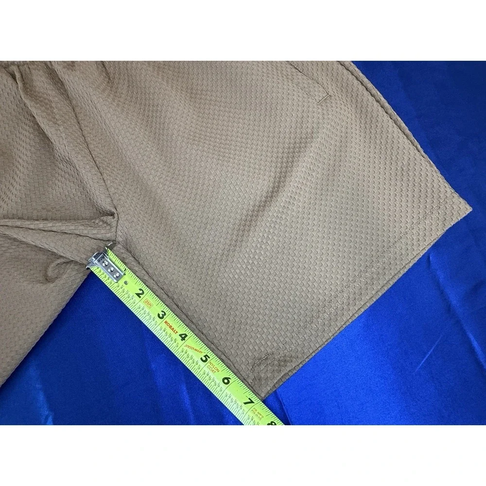 Fleece Factory Men's Medium Brown Shorts Textured Inner Drawstring 7